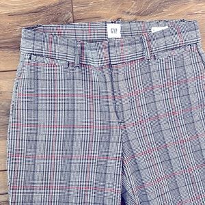 GAP, Signature Skinny Ankle, Black/white/red plaid, Wms Size 4